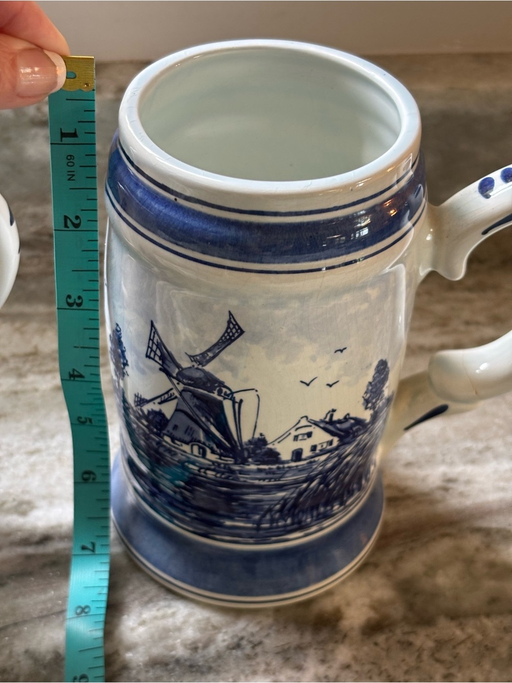 DELFT BLAUW Handpainted Made in Holland STEIN MUG set of 2 - Picture 7 of 9
